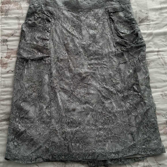 La Petite Francaise Jupe Lori light grey lace lined skirt size 42 Made in France - Picture 6 of 14